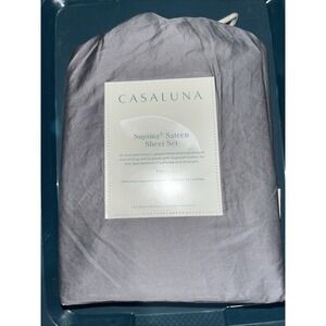 Casaluna Full 100% X Long Cotton Supima Sateen Sheet Set Soft Luxury Bedding NWT